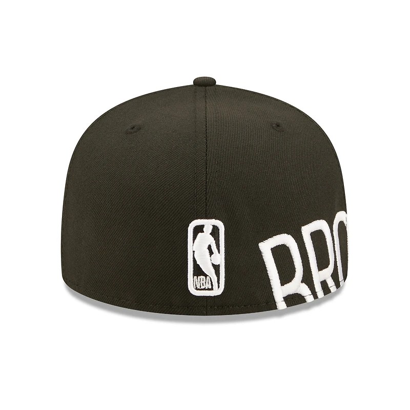Casquette ajustée 59FIFTY New Era Brooklyn Nets pour homme avec fente latérale noire