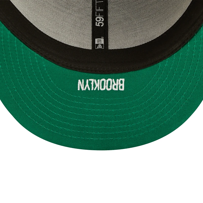 Casquette ajustée 59FIFTY New Era Brooklyn Nets pour homme avec fente latérale noire