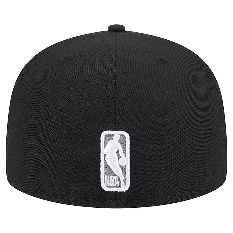 Casquette ajustée 59FIFTY Sport Night Script noire pour homme de New Era Brooklyn Nets