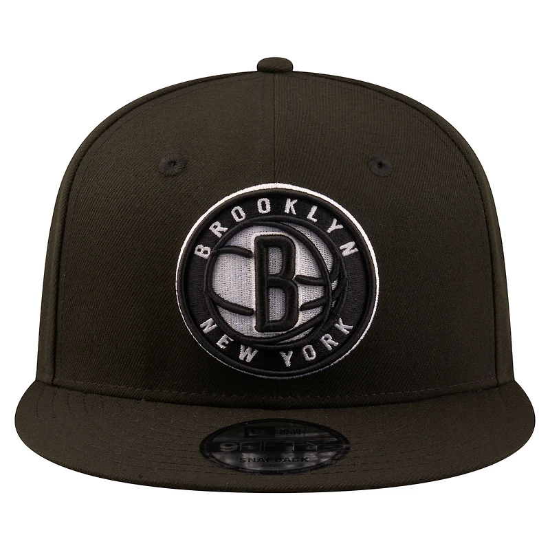 Men's New Era Black Brooklyn Nets Team 9FIFTY Snapback Hat