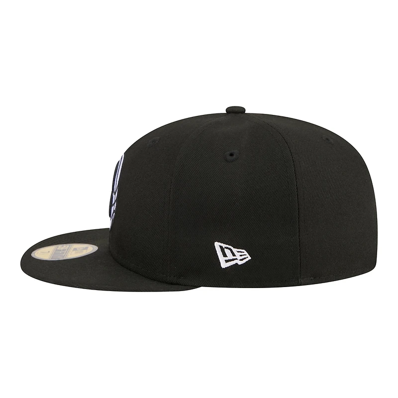 Men's New Era Black Brooklyn Nets Team Collage 59FIFTY Fitted Hat