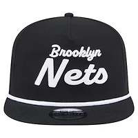 Casquette snapback noire New Era pour homme avec texte de l'équipe des Brooklyn Nets