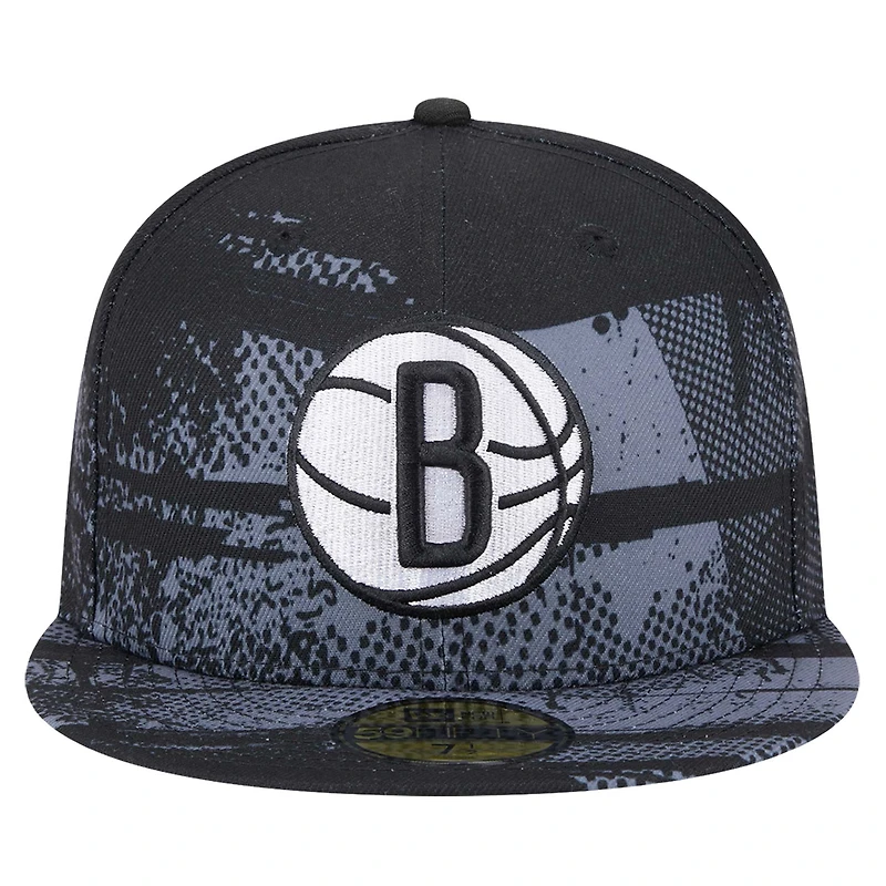 Casquette ajustée Brooklyn Nets Tip-Off 59FIFTY noire New Era pour homme