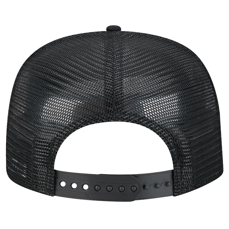 Men's New Era Black Brooklyn Nets Tone Foam Meshback Golfer Snapback Hat