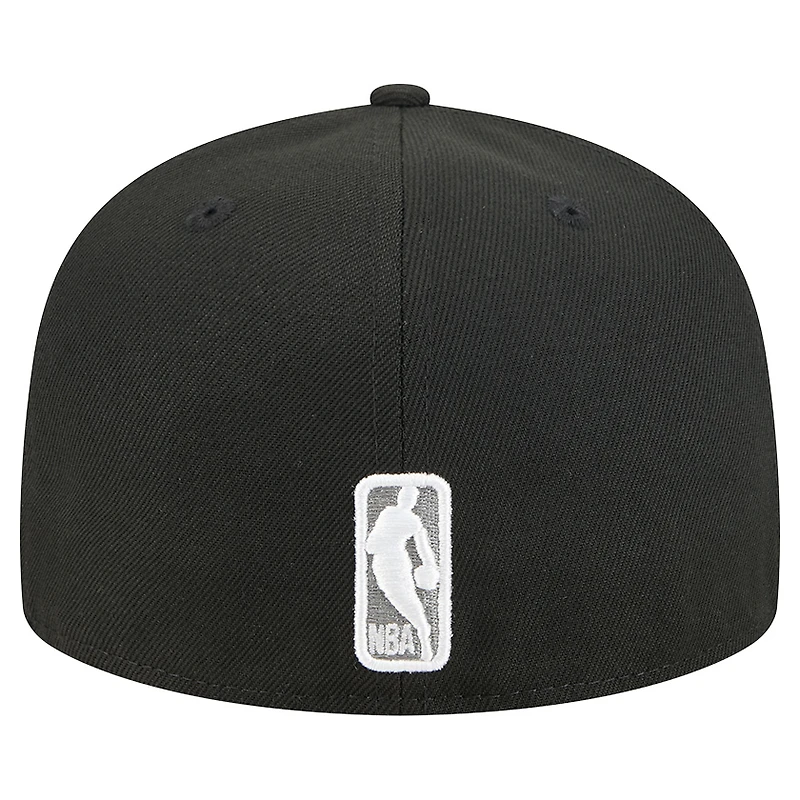 Men's New Era  Black Brooklyn Nets Tri-Hit 59Fifty Fitted Hat