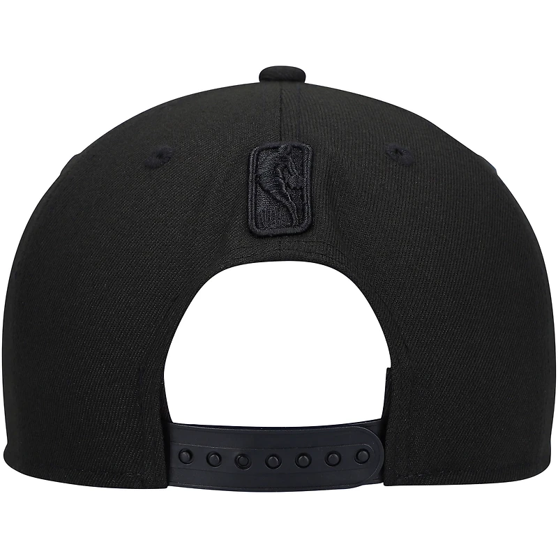 Men's New Era Brooklyn Nets Black On Black 9FIFTY Snapback Hat