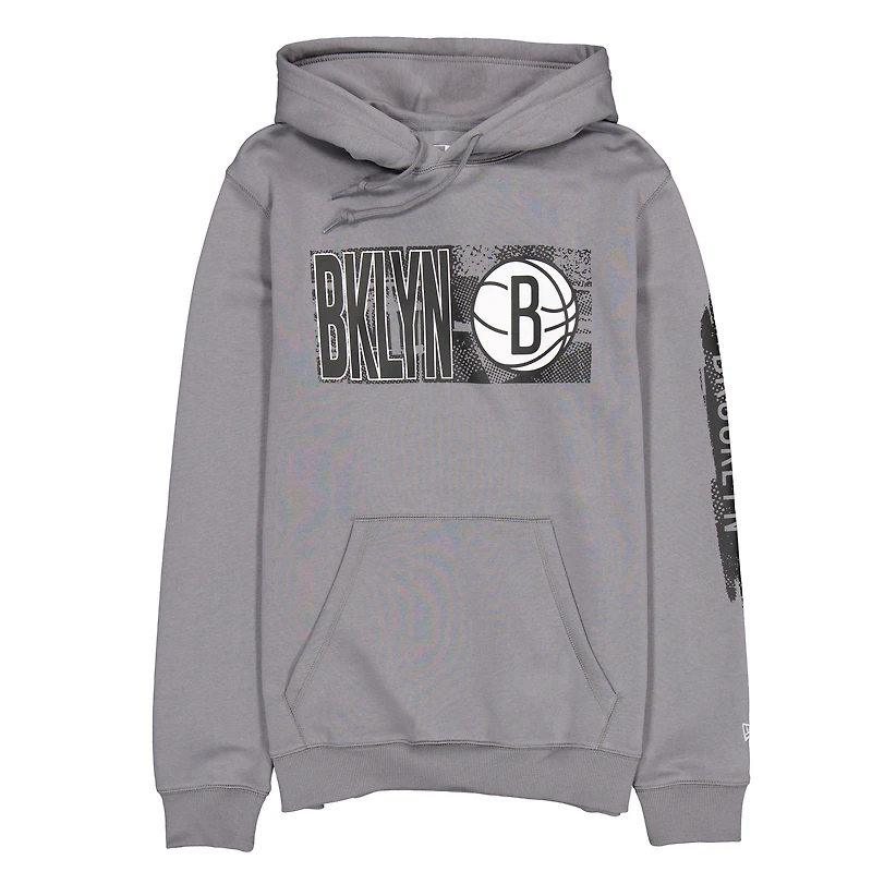 Sweat à capuche enfiler pour homme de la collection Brooklyn Nets New Era, couleur charbon Tip-Off