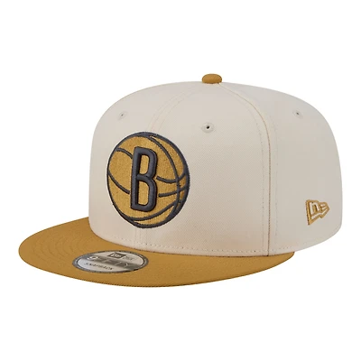 Men's New Era Cream/Tan Brooklyn Nets Two-Tone Color Pack 9FIFTY Snapback Hat