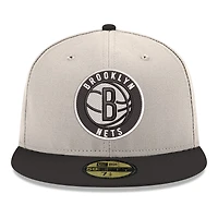 Men's New Era  Gray/Black Brooklyn Nets Chrome 59FIFTY Fitted Hat