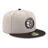 Men's New Era  Gray/Black Brooklyn Nets Chrome 59FIFTY Fitted Hat