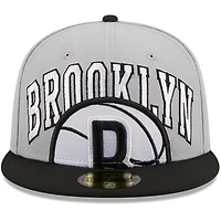 Men's New Era Gray/Black Brooklyn Nets Tip-Off Two-Tone 59FIFTY Fitted Hat