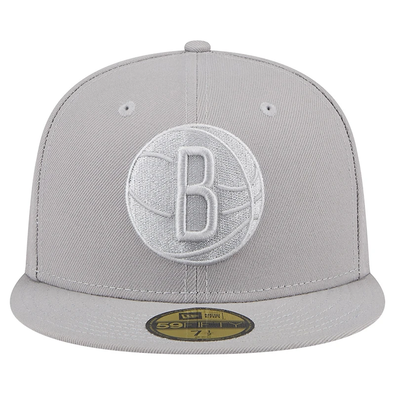Casquette ajustée 59Fifty pour homme New Era Brooklyn Nets gris color pack