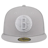 Casquette ajustée 59Fifty pour homme New Era Brooklyn Nets gris color pack