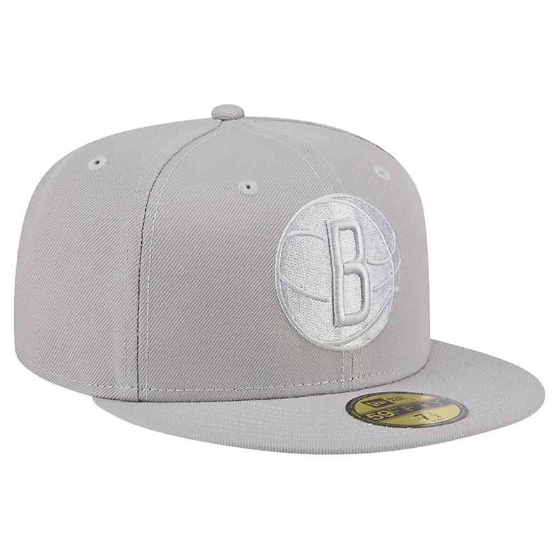 Casquette ajustée 59Fifty pour homme New Era Brooklyn Nets gris color pack