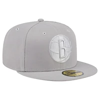Casquette ajustée 59Fifty pour homme New Era Brooklyn Nets gris color pack