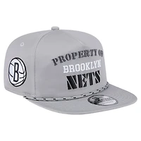Casquette snapback grise New Era Brooklyn Nets Throwback Property Of Golfer pour homme