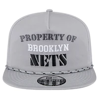 Casquette snapback grise New Era Brooklyn Nets Throwback Property Of Golfer pour homme