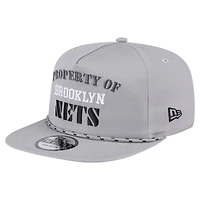 Casquette snapback grise New Era Brooklyn Nets Throwback Property Of Golfer pour homme