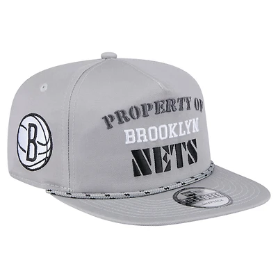 Casquette snapback grise New Era Brooklyn Nets Throwback Property Of Golfer pour homme