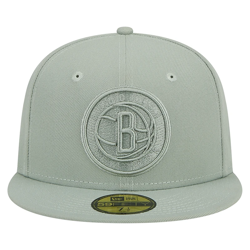 Casquette ajustée 59FIFTY New Era pour hommes, Brooklyn Nets Sage Color Pack, vert clair