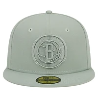 Casquette ajustée 59FIFTY New Era pour hommes, Brooklyn Nets Sage Color Pack, vert clair