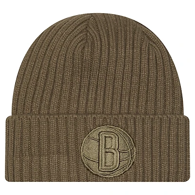 Men's New Era Olive Brooklyn Nets Color Pack Cuffed Knit Hat