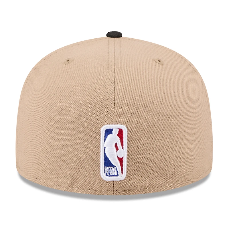 Casquette ajustée 59FIFTY Brooklyn Nets 2024 NBA Draft New Era pour homme, beige/noir
