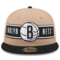 Casquette Snapback Brooklyn Nets 2024 NBA Draft 9FIFTY New Era pour homme, beige/noir