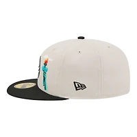 Men's New Era  Tan/Black Brooklyn Nets Localized City Icon 59FIFTY Fitted Hat