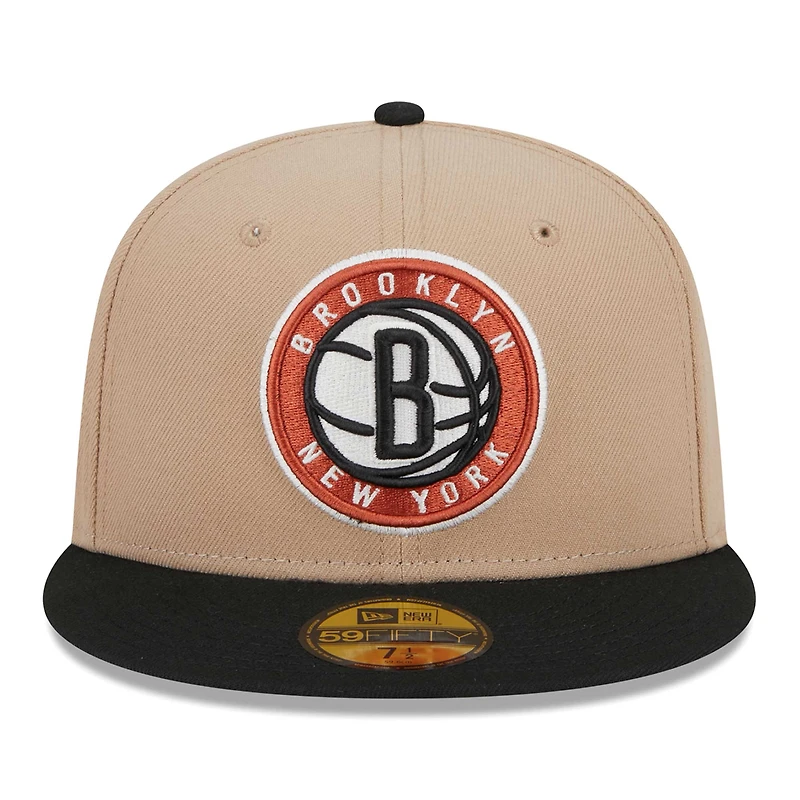 Casquette ajustée 59FIFTY 2 tons New Era pour hommes, beige/noir