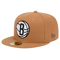 Men's New Era Tan Brooklyn Nets Color Pack 59FIFTY Fitted Hat