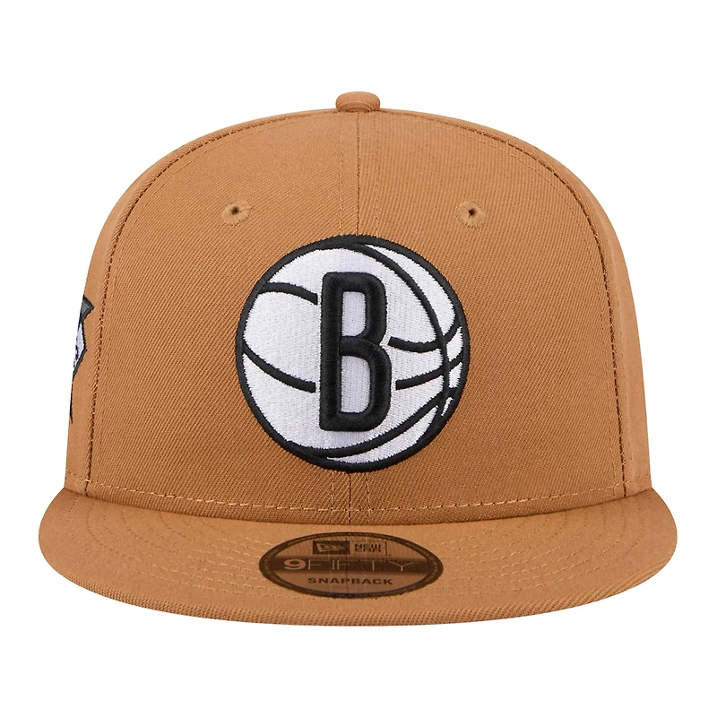 Men's New Era Tan Brooklyn Nets Color Pack 9FIFTY Snapback Hat