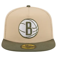 Men's New Era  Tan Brooklyn Nets Color Pack Two-Tone 59FIFTY A-Frame Fitted Hat