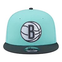 Men's New Era Turquoise/Charcoal Brooklyn Nets Color Pack Two-Tone 9FIFTY Snapback Hat