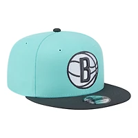 Men's New Era Turquoise/Charcoal Brooklyn Nets Color Pack Two-Tone 9FIFTY Snapback Hat