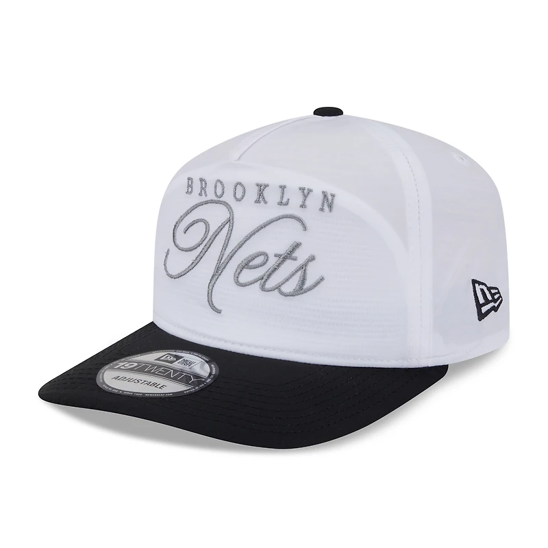 Casquette ajustable New Era 19TWENTY en nylon blanc/noir pour homme, NBA Draft 2025, Brooklyn Nets