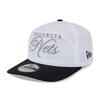 Casquette ajustable New Era 19TWENTY en nylon blanc/noir pour homme, NBA Draft 2025, Brooklyn Nets