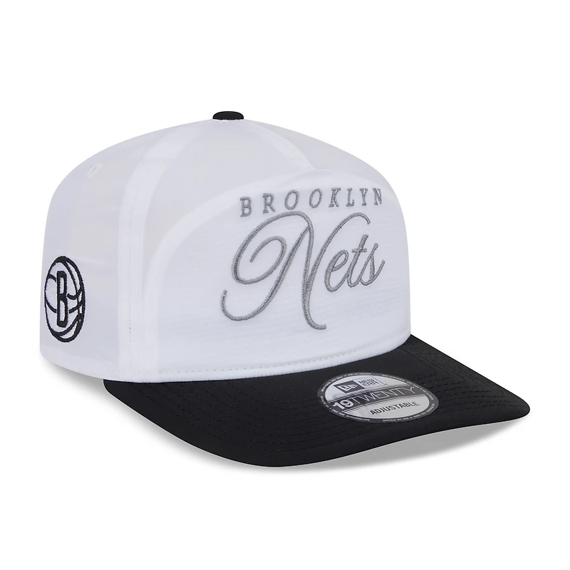 Casquette ajustable New Era 19TWENTY en nylon blanc/noir pour homme, NBA Draft 2025, Brooklyn Nets