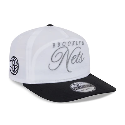 Casquette ajustable New Era 19TWENTY en nylon blanc/noir pour homme, NBA Draft 2025, Brooklyn Nets