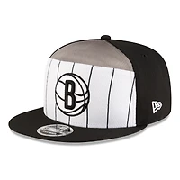 Casquette snapback 9FIFTY blanche/noire New Era pour homme, NBA Tip Off 2025, Brooklyn Nets