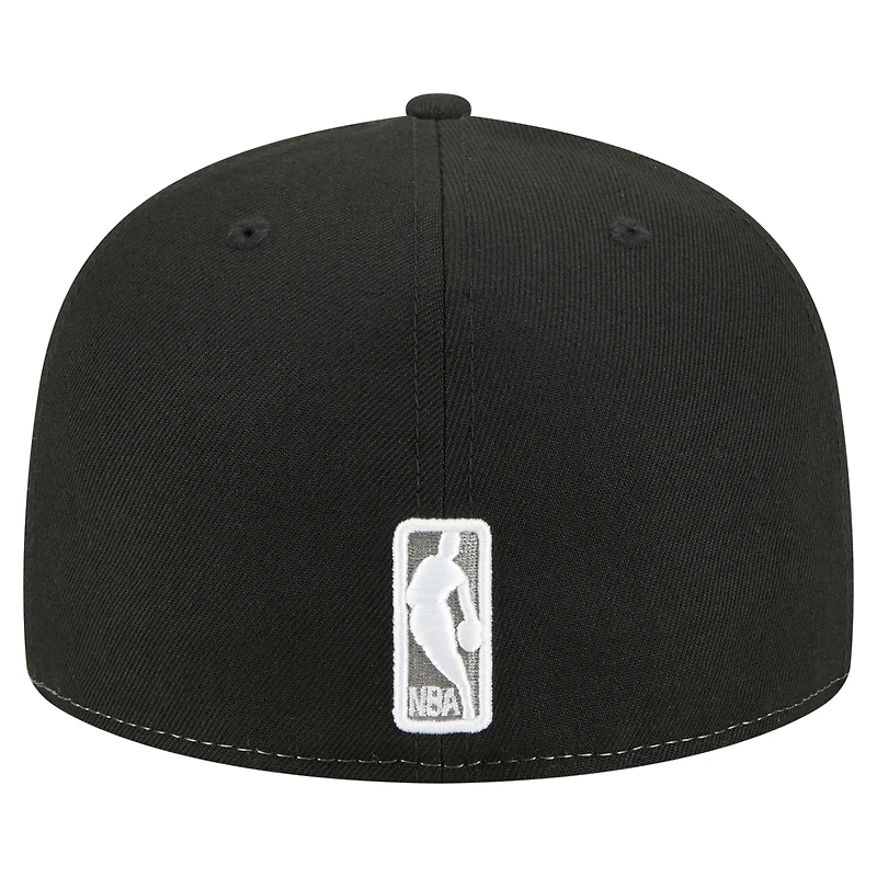 Casquette ajustée New Era Brooklyn Nets Repeat 59Fifty blanche/noire pour homme