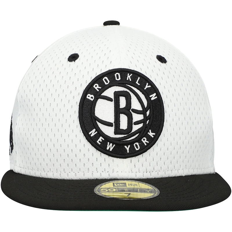Casquette ajustée New Era Brooklyn Nets Throwback 2Tone 59FIFTY pour hommes, blanc/noir