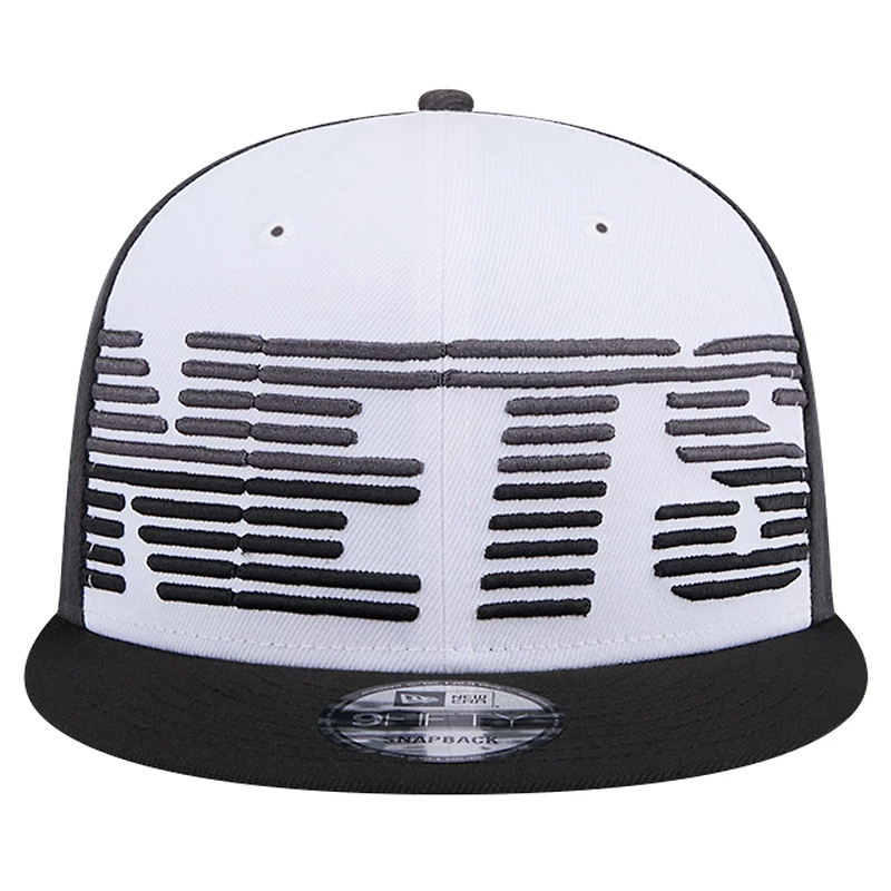 Casquette Snapback 9FIFTY Brooklyn Nets Throwback Gradient Tech Font New Era pour hommes, blanc/noir