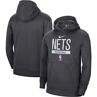 Sweat à capuche pour homme Nike Brooklyn Nets 2022/23 Spotlight On-Court Practice Performance Anthracite