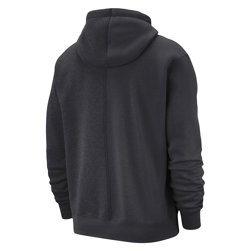 Men's Nike Anthracite Brooklyn Nets Courtside Versus Stitch Split Pullover Hoodie