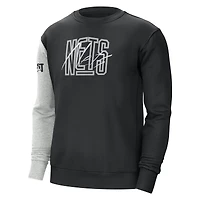 Men's Nike Black/Heather Gray Brooklyn Nets Courtside Versus Force & Flight Pullover Sweatshirt