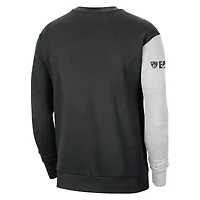 Men's Nike Black/Heather Gray Brooklyn Nets Courtside Versus Force & Flight Pullover Sweatshirt