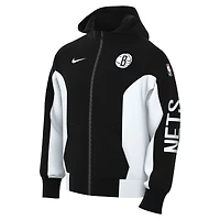 Sweat à capuche entièrement zippé Nike pour homme Brooklyn Nets 2023/24 Authentic Showtime noir