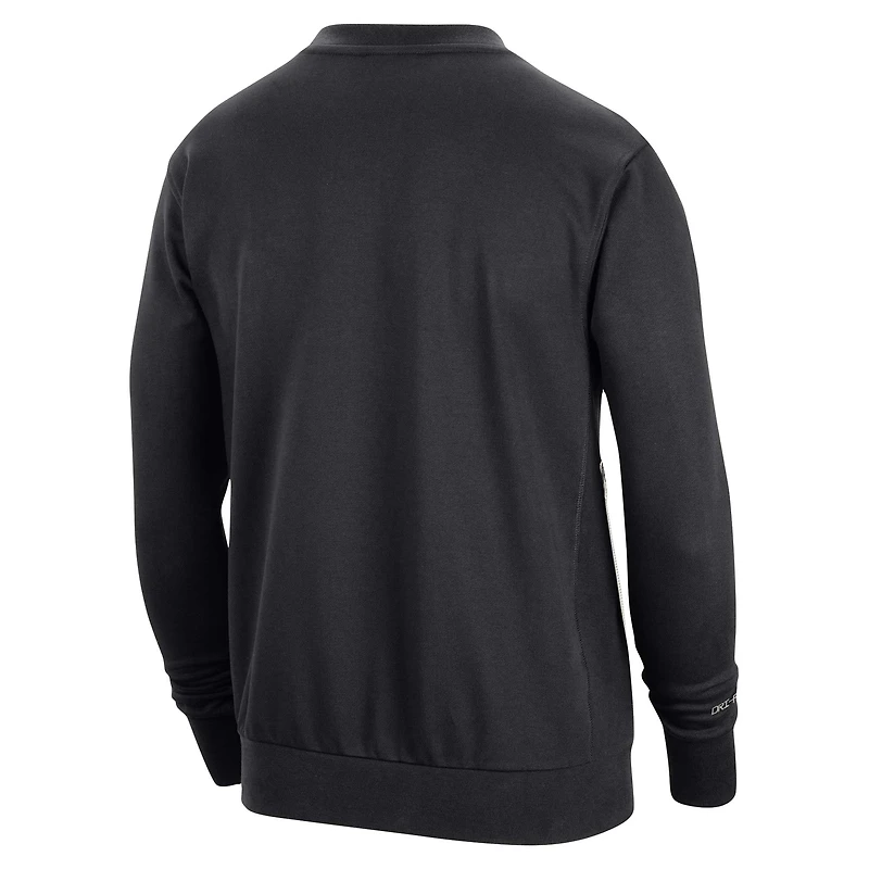 Men's Nike Black Brooklyn Nets 2023/24 Authentic Standard Issue Travel Performance Pullover Sweatshirt