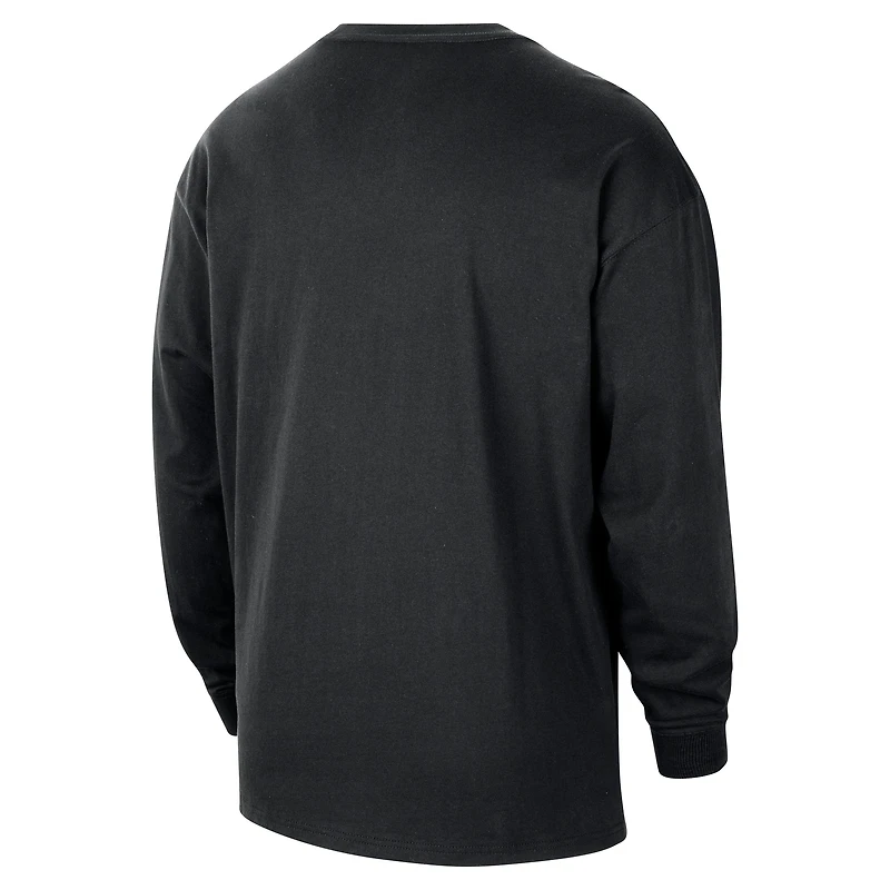 T-shirt à manches longues Nike Brooklyn Nets 2024/25 City Edition Courtside Max90 Heavyweight pour homme Noir
